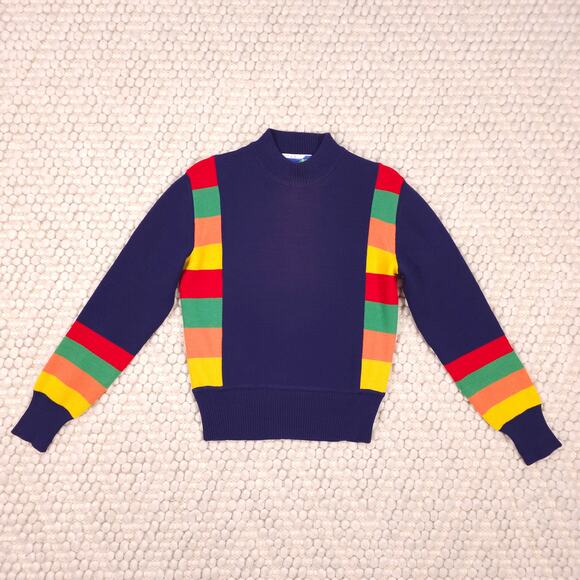 Vintage Peter Frank Wool Ski Sweater Striped Sz Small - Picture 5 of 6
